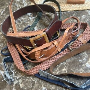 Womens Assorted Leather and Fabric Belts vintage alligator +
